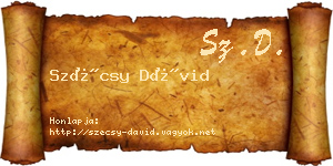 Szécsy Dávid névjegykártya