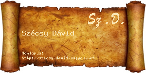 Szécsy Dávid névjegykártya