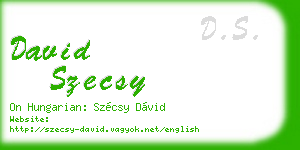 david szecsy business card